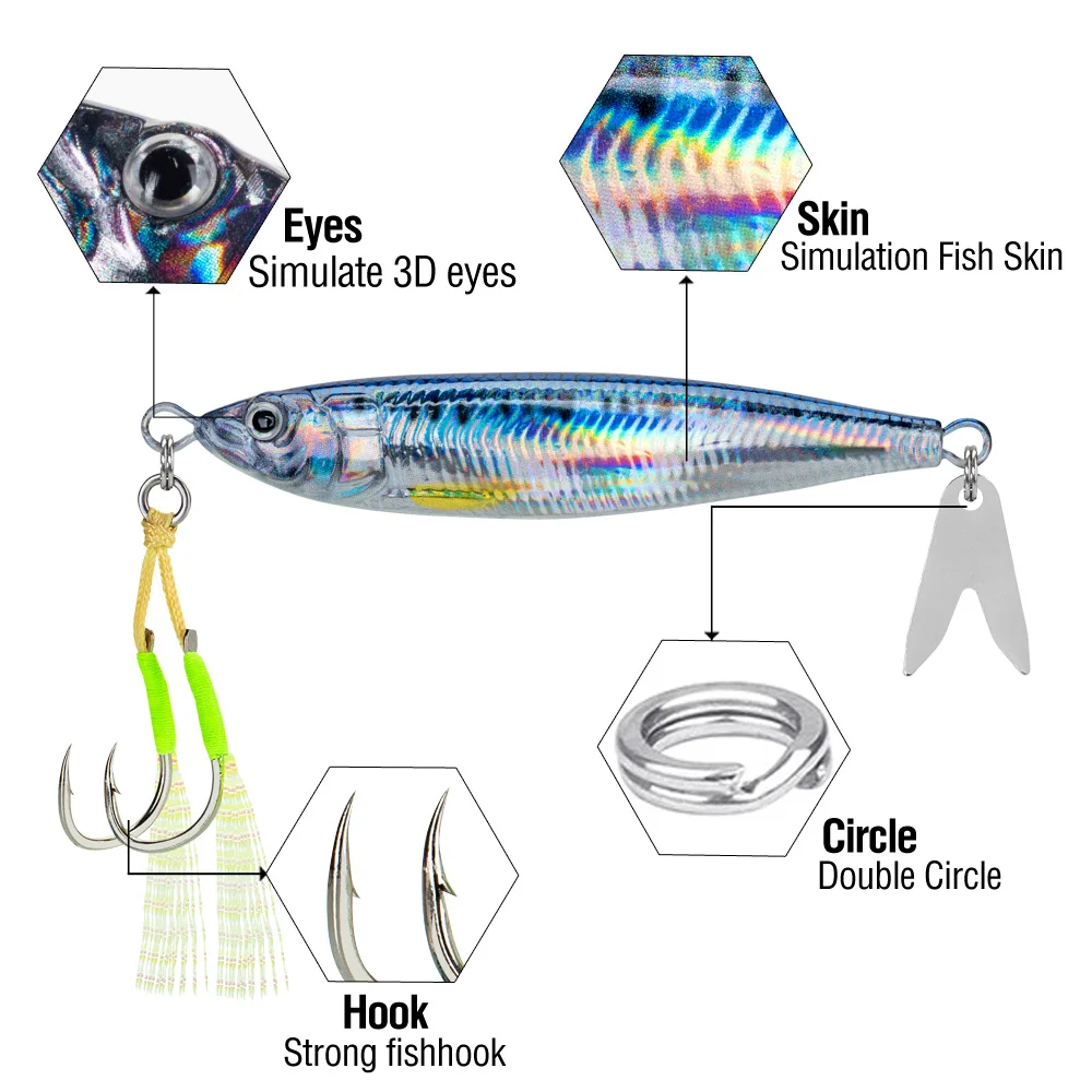 Señuelo jig head metal vertical – hundimiento rápido en agua salada - imagen 2