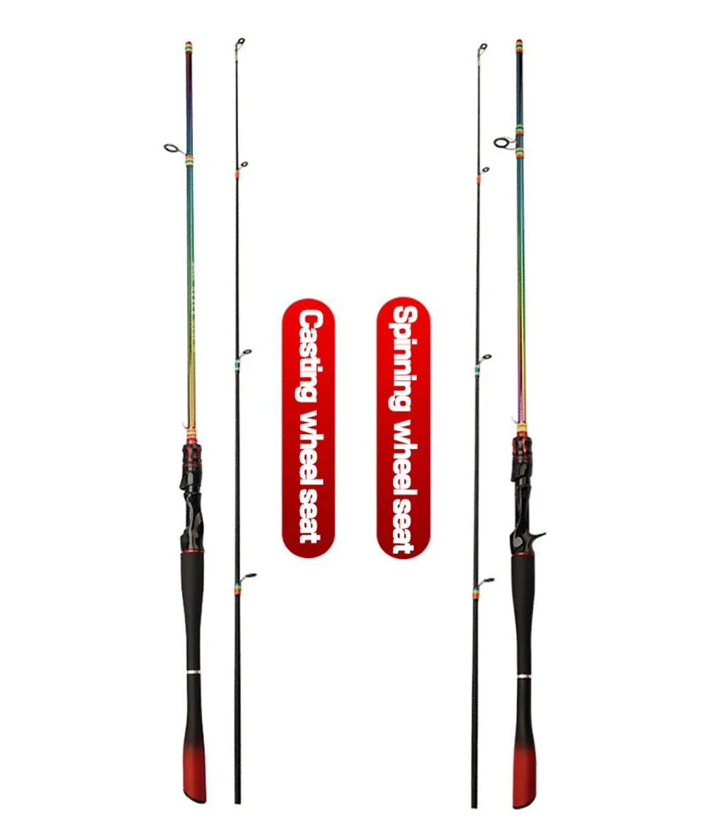 Caña de pescar giratoria, accesorio ultraligero de fibra de carbono, 2 secciones, Baitcasting, trucha y lubina, 1,8 m, 1,65 m - imagen 5