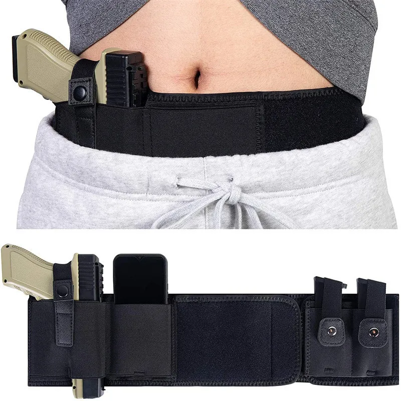 Funda Pistola Banda Abdominal Oculta con Portacargadores para Caza