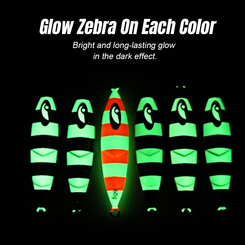 CASTFUN-gabarito de caída lenta, 60g, 80g, 100g, 120g, 150g, señuelo de Jigging lento, plantillas de Metal de agua salada, aparejos de pesca de aguas profundas - imagen 5