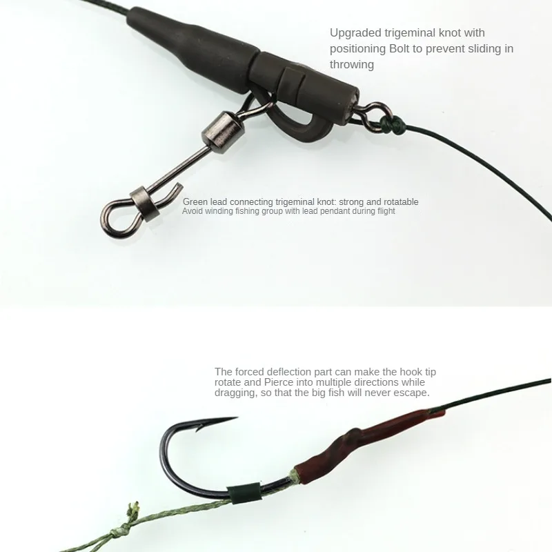 Juego de pesca de 20 piezas para carpa, aparejos de alambre frontal, Conector de anzuelos, Cyprinus Carpio Classcia, herramientas de pesca - imagen 4