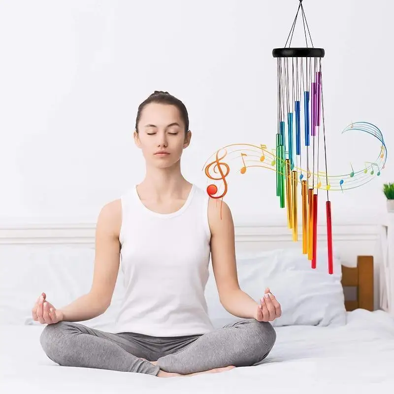 Nieuwe 12-buizen aluminium windgong met haak goud zilver klokken voor buiten thuis bruiloft herdenkingsdecoratie geschenken - imagen 3