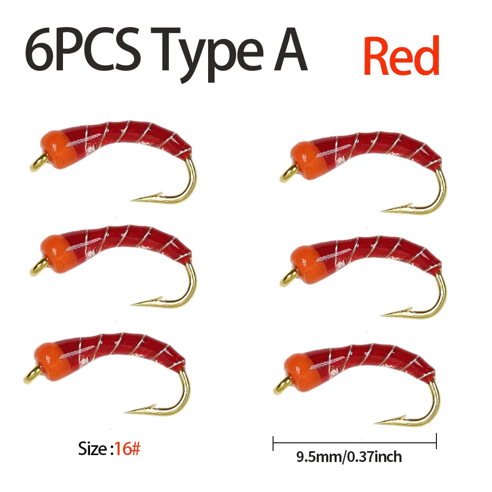 6PCS Type A Red