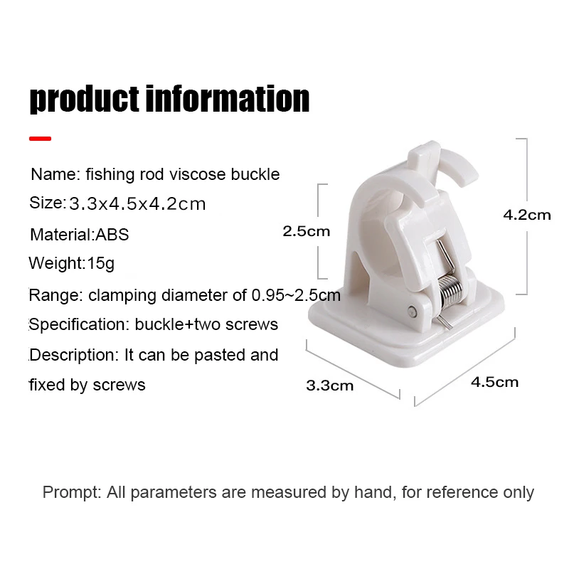 Estante de almacenamiento para caña de pescar, 1 piezas, hebilla de viscosa, tipo pestillo, soporte para caña de pescar, tornillo de pared, hebilla de pegado, soporte Modular de montaje en pared - imagen 3