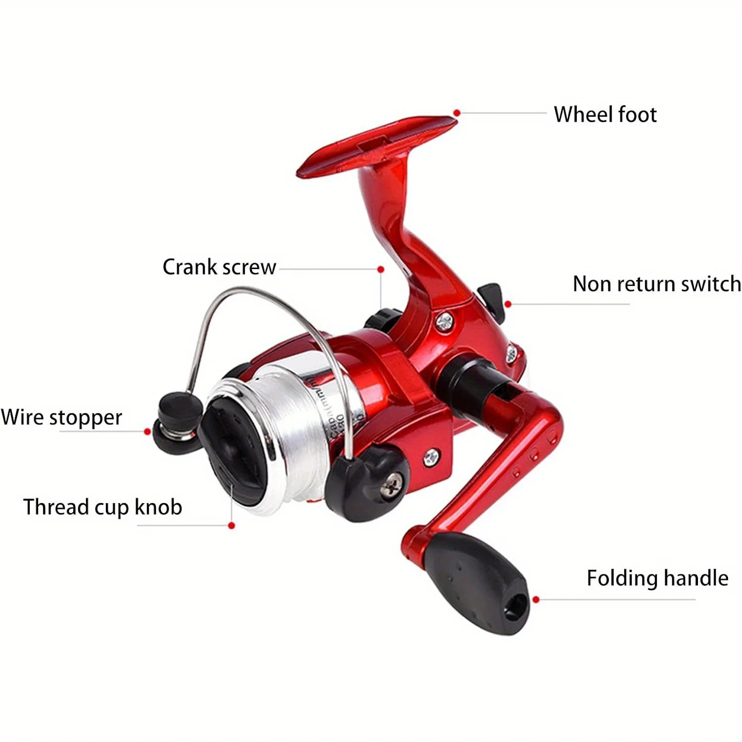 Combos de caña de pescar y carrete con bolígrafo, juego de varillas de viaje con rueda giratoria, Mini caña de hielo de bolsillo de 1M con carrete para peces con mosca, agua salada de mar - imagen 4