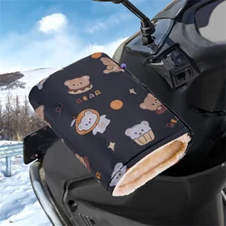 Guantes cálidos para manillar de invierno, manoplas gruesas de felpa a prueba de viento para bicicleta eléctrica, motocicleta, ciclismo, 1 par