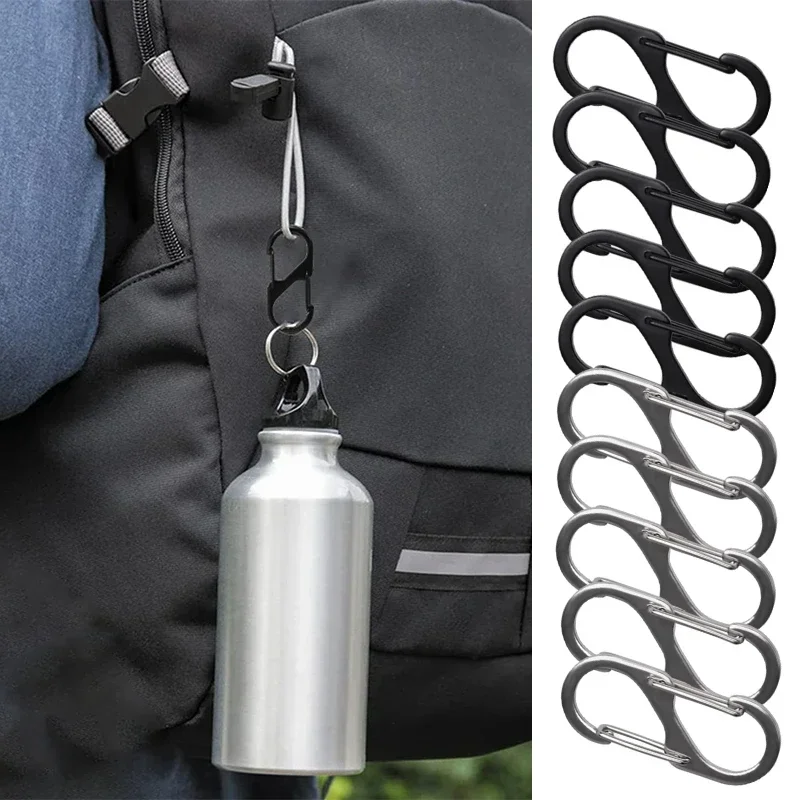 Mosquetón antirrobo tipo S, mosquetón de aleación de aluminio, Mini llavero con gancho, hebilla para mochila de senderismo, equipo de Camping, 5 uds. - imagen 3