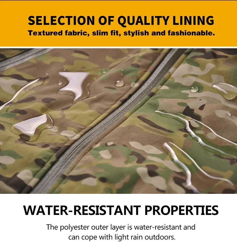 Chaquetas de invierno, Chaqueta táctica de algodón para hombre, ropa cálida a prueba de viento, abrigo de camuflaje para hombre, ropa gruesa para senderismo y acampada - imagen 4