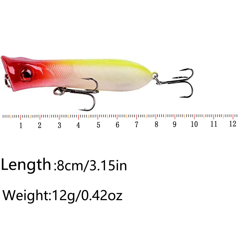 10 Uds Topwater Popper Crankbaits juego de Señuelos de Pesca Wobblers para Lucio Trolling cebos artificiales duros Kit Swimbait aparejos de pesca - imagen 3