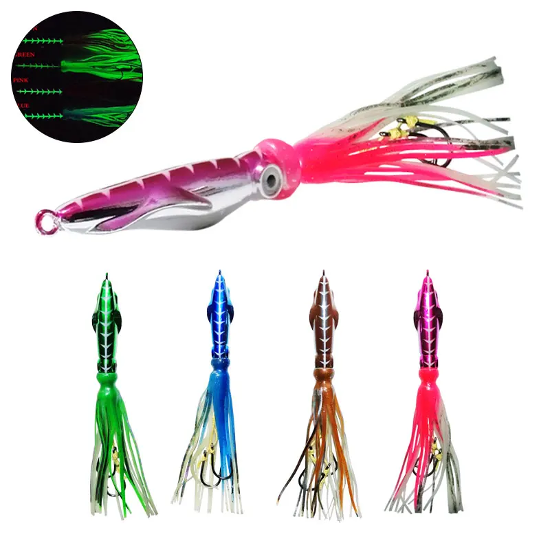 Inchiku-señuelo de Pesca con cabeza de Metal, cebo de alambre, falda de pulpo, 60g100g120g150g200g, Artifial, Leurre, 1 unidad - imagen 2