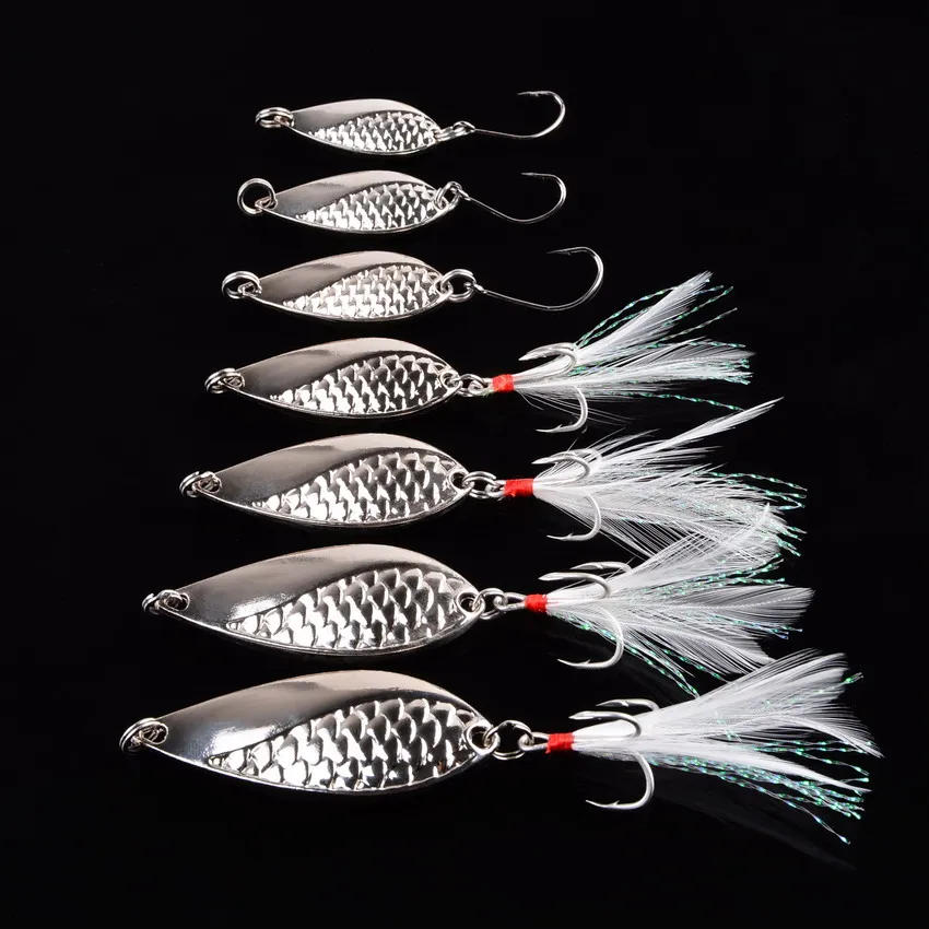 Cuchara giratoria de Metal para pesca de trucha, señuelo duro de lentejuelas, cebo Artificial de ruido, gancho de anillo giratorio, 1 piezas - imagen 3