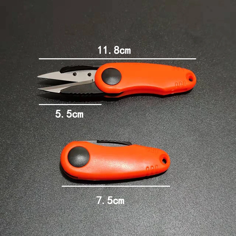 Tijeras de acero inoxidable para uso en peces, accesorios plegables para línea de pesca, cortaúñas, aparejos de tijera, B379 - imagen 4