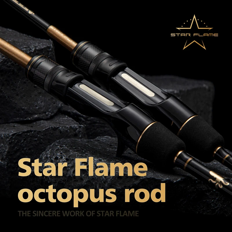 Ecooda Star Flame varilla de pulpo 30T carbono y fibra de vidrio