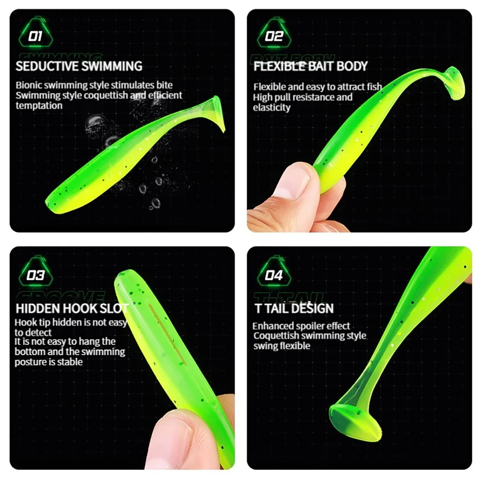 WALK FISH-Kit de señuelos suaves para pesca, lote de 32 unidades, 7cm, 2g, anzuelos de cabeza plomada, 3,5 cm, 5g, con caja de aparejos de pesca - imagen 2