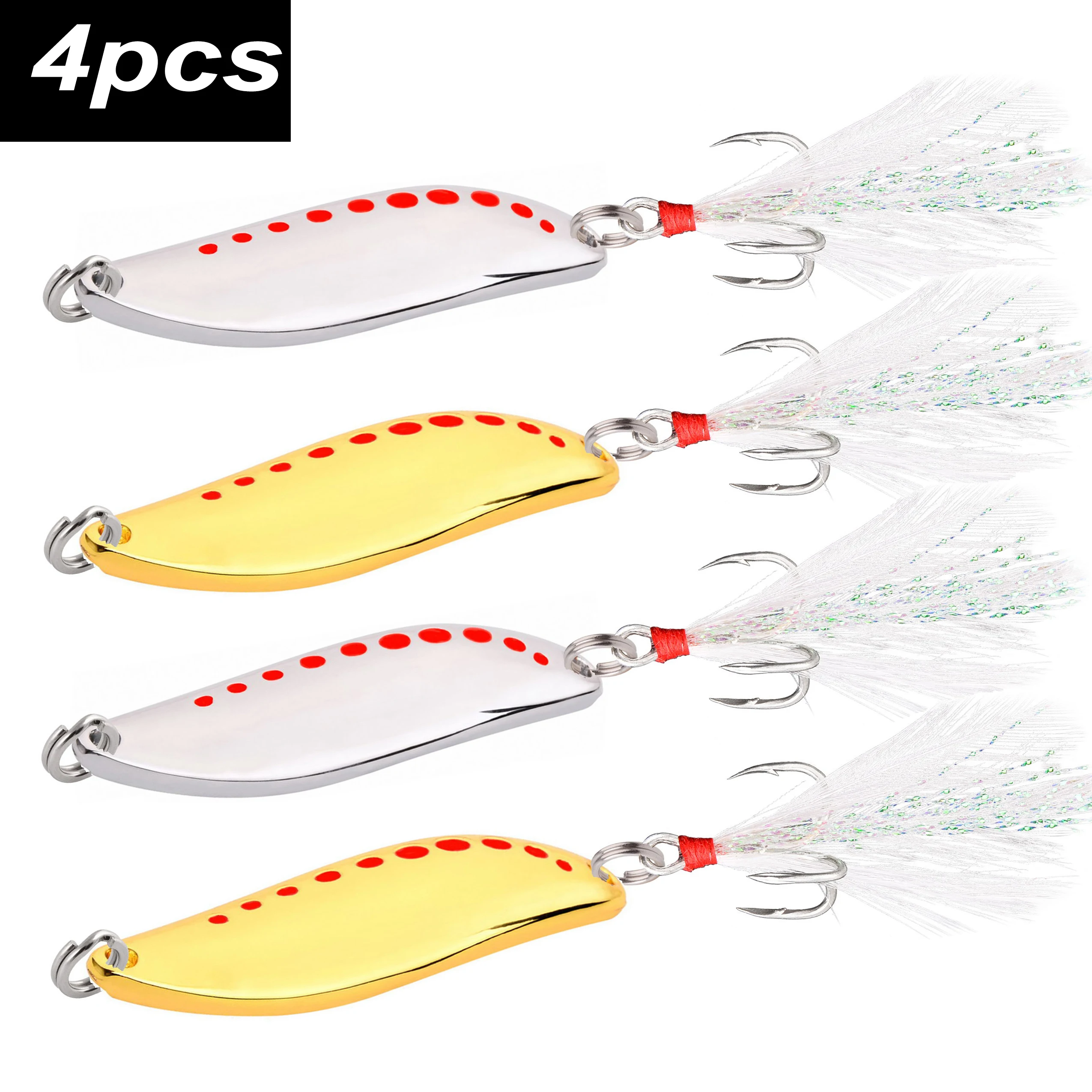 4 Uds Metal Vib sanguijuela Spinners cuchara señuelos 2,5g-25g cebo Artificial Pesca señuelo de Pesca gancho conjunto de aparejos para lubina Pike perca - imagen 5