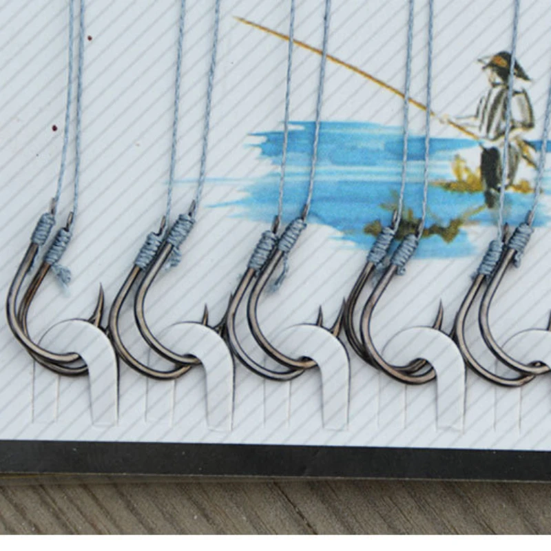 Minfishing-anzuelos de púas de acero al carbono, accesorios de pesca de agua salada, 50 paquetes, Iseama, tamaño 1 #-10 # - imagen 5