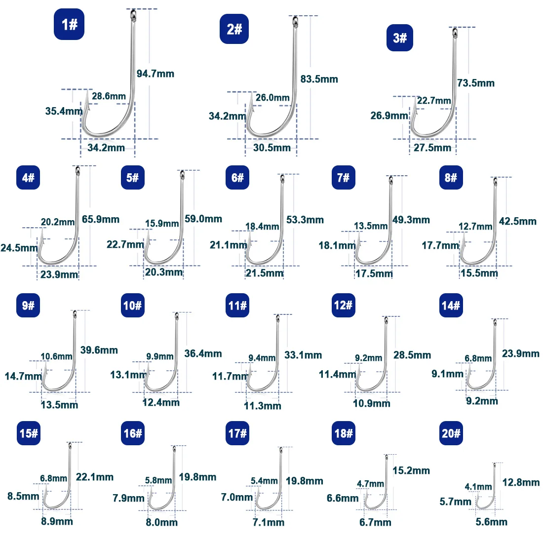 9KM 50 Uds anzuelos de pesca Oshaughnessy anzuelo de cebo vivo para pesca estacionaria y de curricán - imagen 2