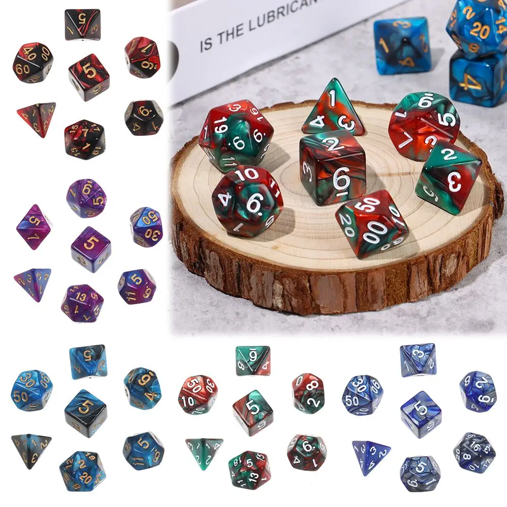 Dados poliédricos bicolor para TRPG y DND, accesorios de juego - imagen 2
