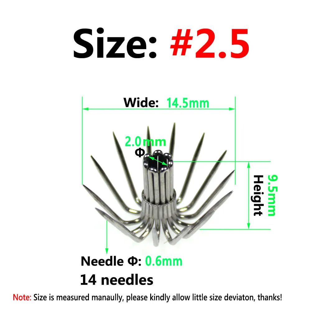 Bimoo 50 Uds anzuelo de calamar ganchos individuales tamaño 14 agujas # 2 # 2.5 # 3 # 3.5 # 4 recambios de anzuelos de pesca Egi DIY con señuelo de camarones - imagen 4