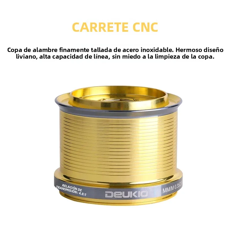 Carrete de pesca giratorio DEUKIO – 4.8:1 y 16 kg de arrastre - imagen 5