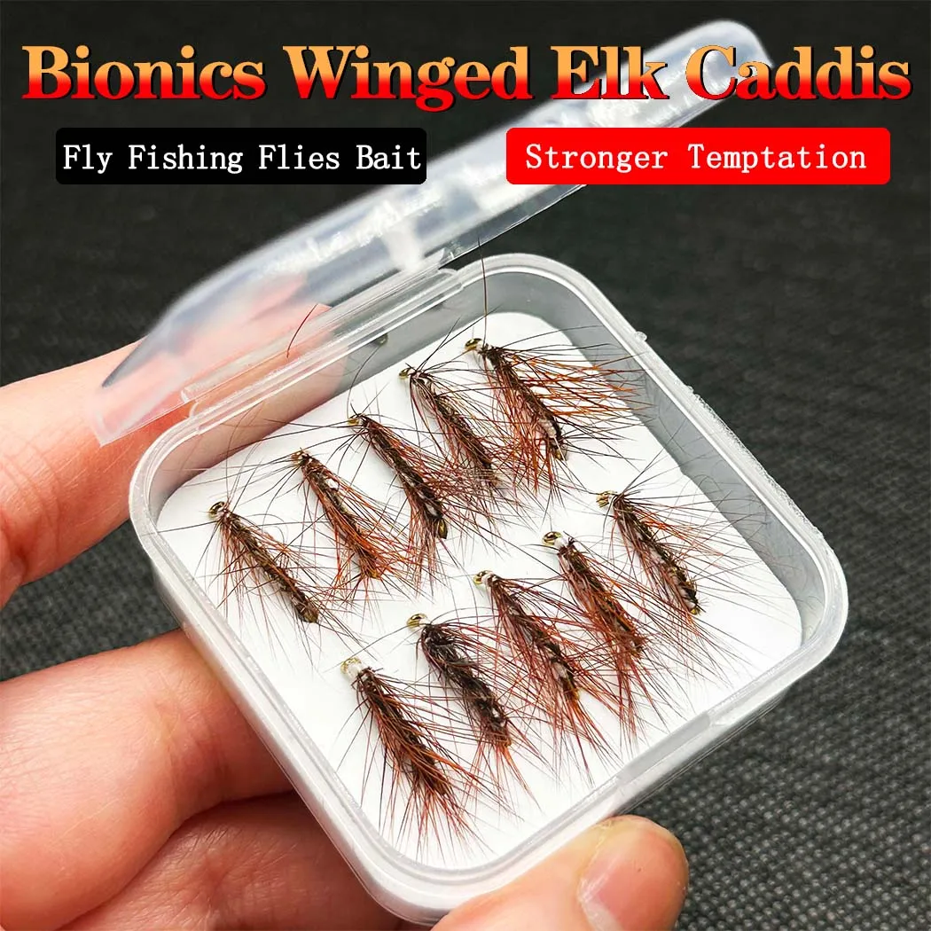 Señuelo de mosca Caddis de alce alado húmedo/seco para trucha - imagen 2
