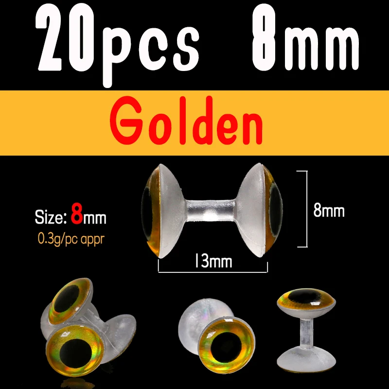 20pcs 8mm golden