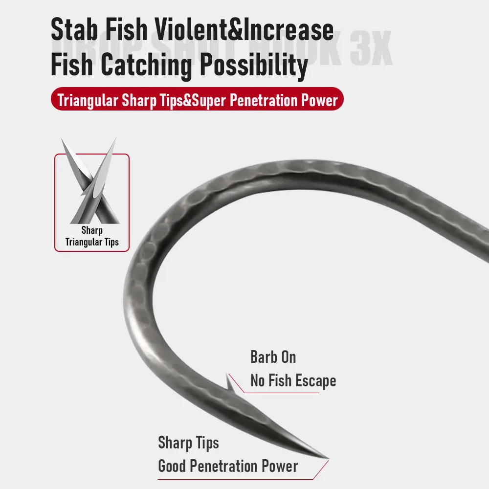 Kingdom anzuelo de pesca vertical de 90 grados 5 unids/bolsa 1 #   1/0  2/0 3/0 #   Anzuelo de púas de ángulo recto de agua dulce de acero rico en carbono - imagen 4