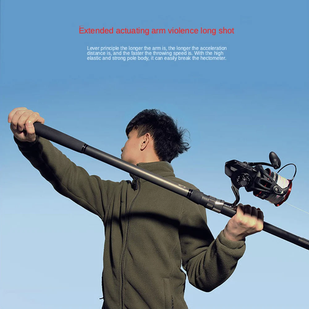 Caña de pescar en roca de carbono de 2,4 M-5,4 M, caña de lanzamiento de distancia ultraligera, señuelo, secciones largas, aparejos de pesca telescópicos en el mar, agua salada - imagen 5
