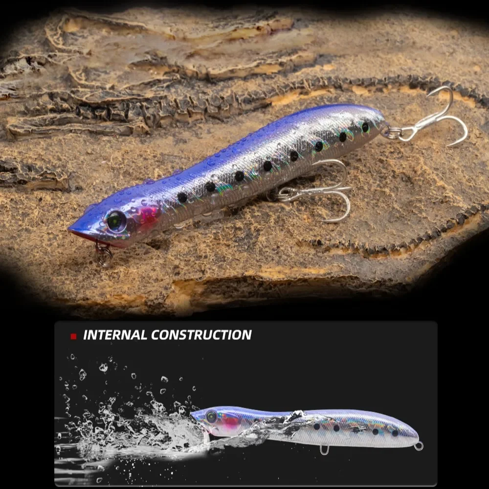 TSUYOKI WTD señuelo de pesca 85mm 6g Popper señuelo Topwater Patchinco 85 cabeza de serpiente Wobbler pesca lubina, saltador de atún caballa - imagen 3