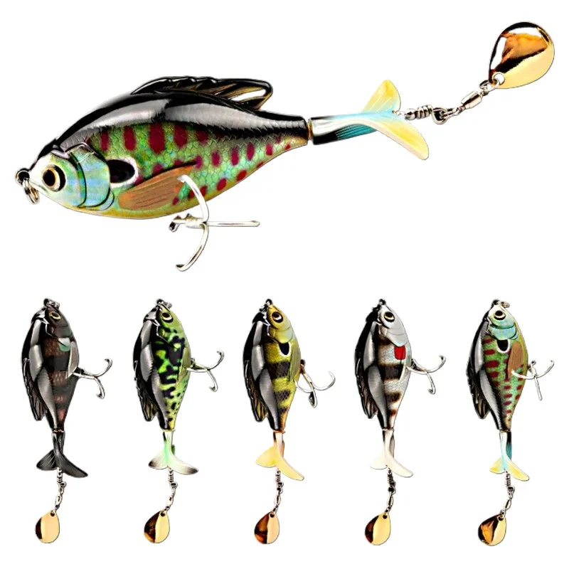 New 9.5cm 17g surface tethered tractor with spinnerbait floating imitation spinner tail fake bait High Carbon Steel Sanbon Hook - imagen 3