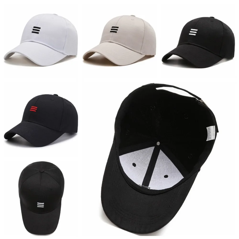 Gorra con visera de protección solar de tres barras horizontales, gorra deportiva ajustable de algodón transpirable para hombre, gorra de béisbol ajustable a la moda - imagen 2