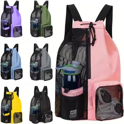 Mochila de malla con bolsillo húmedo para pesca en playa al aire libre