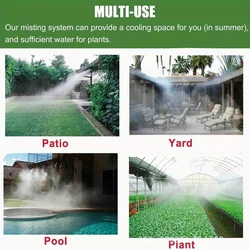 Kit de nebulización para exterior, invernadero, jardín y patio