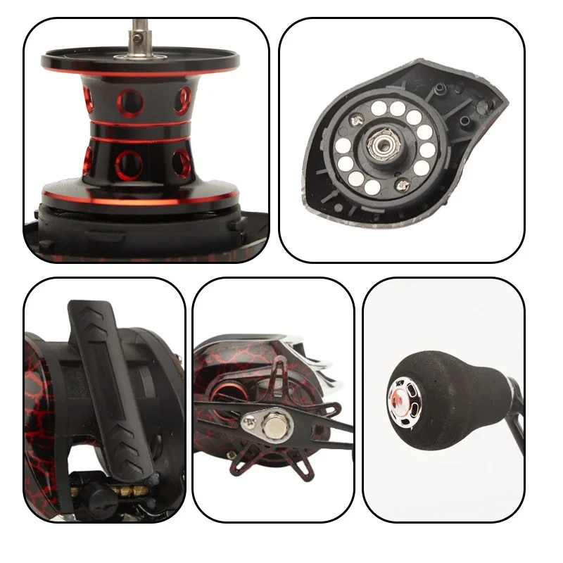 Carrete de pesca Baitcasting grande y nuevo, relación de engranaje 7,1: 1, carrete de pesca con arrastre máximo de 8KG, juego ligero Baitcaster, carrete de fundición de pesca - imagen 3