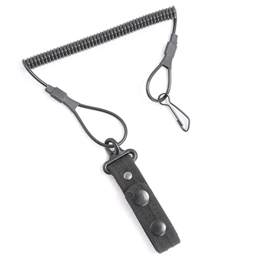 Cuerda elástica para llavero, cuerda táctica antipérdida de resorte militar, correa de seguridad para arma, llavero, linterna, accesorios de caza - imagen 5