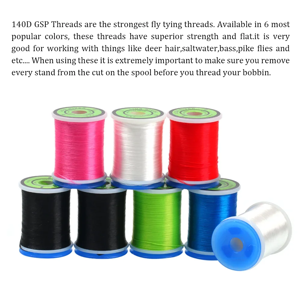Wifreo-hilos de atado de moscas, hilo de polietileno de alta resistencia, Material de atado de moscas, lubina, Lucio, agua salada, 2 carretes, 140D, GSP - imagen 5