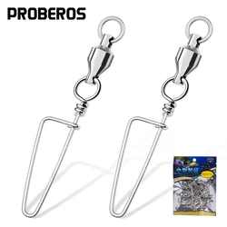 Proberos, 10 Uds., anillos divididos de acero inoxidable para pesca, 5 tamaños, alta resistencia, gran fuerza de tracción, bucle de pesca, conector de señuelo de pesca