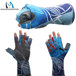 Maximumcatch Guantes de pesca de medio dedo, guantes de ciclismo antideslizantes, transpirables y de alta elasticidad para deportes al aire libre, equipo de pesca