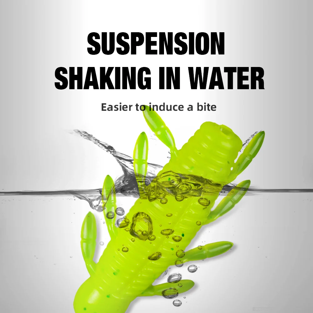 THORFORCE-señuelo de pesca suave, 5 uds., cebos blandos flotantes TPR, gusano, 60MM, 5G, cebo Artificial, aparejos de pesca de lubina - imagen 4