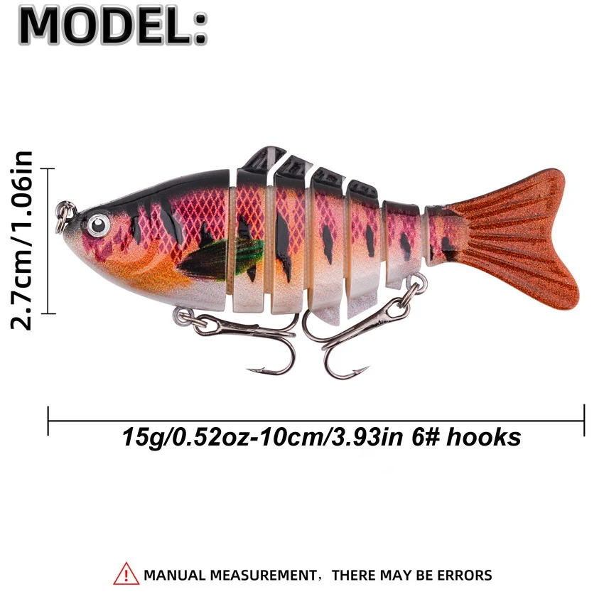 1 Uds Wobblers señuelo de pesca multisección 15g Minnow 7 cebo duro Artificial Isca articulado Crankbait Trolling Bass Pike aparejos de perca - imagen 2