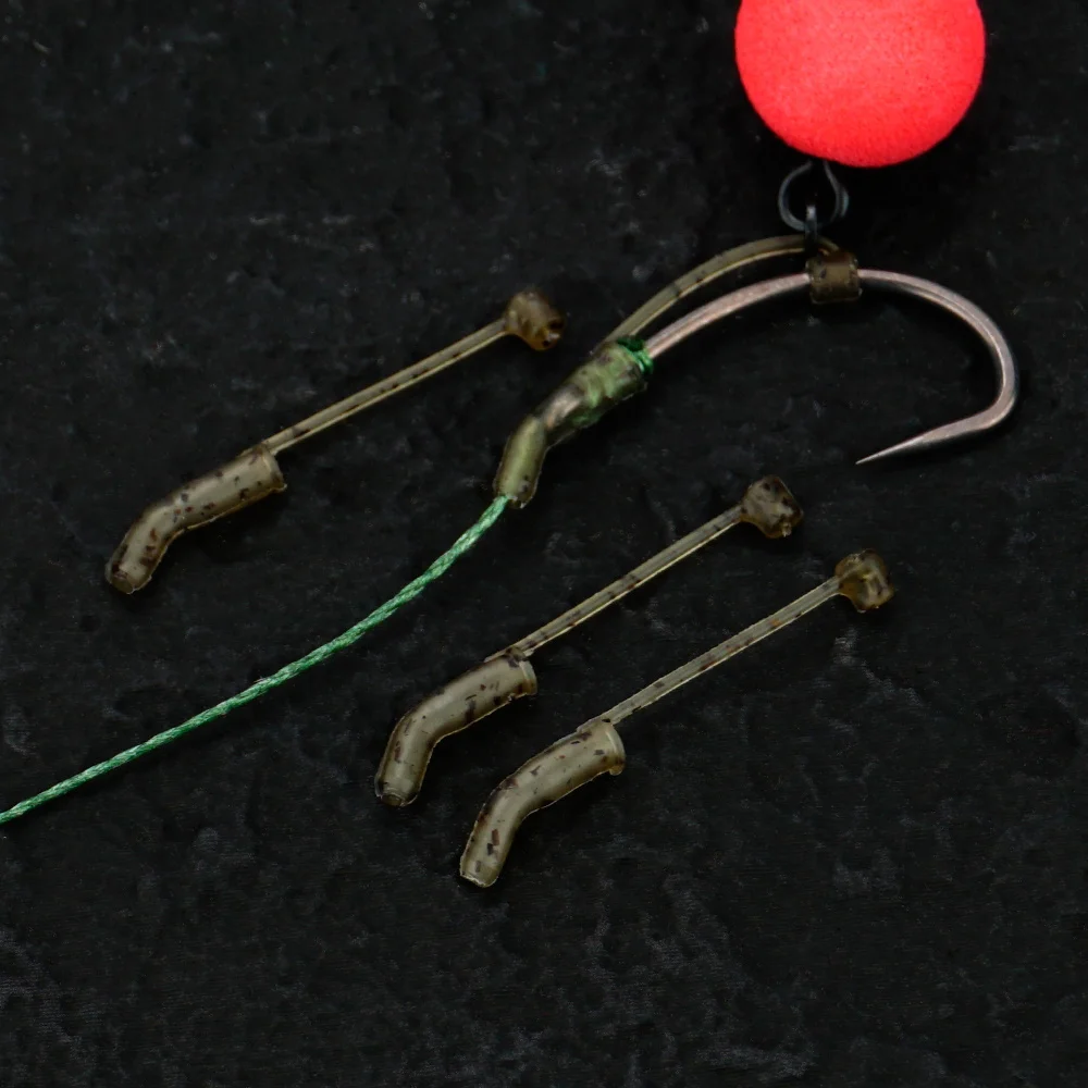 Hirisi-manguitos de gancho listos, ganchos alineadores D-rig, mangas antienredos, Boilies emergentes, aparejos terminales, accesorios para peces y carpa, 25/50 Uds. - imagen 3