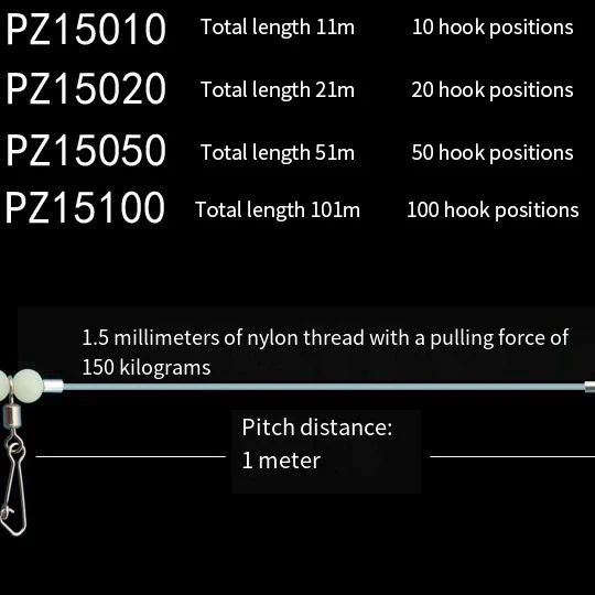 Juego de anzuelos tándem inferior para palangre marino barco pesca - imagen 5