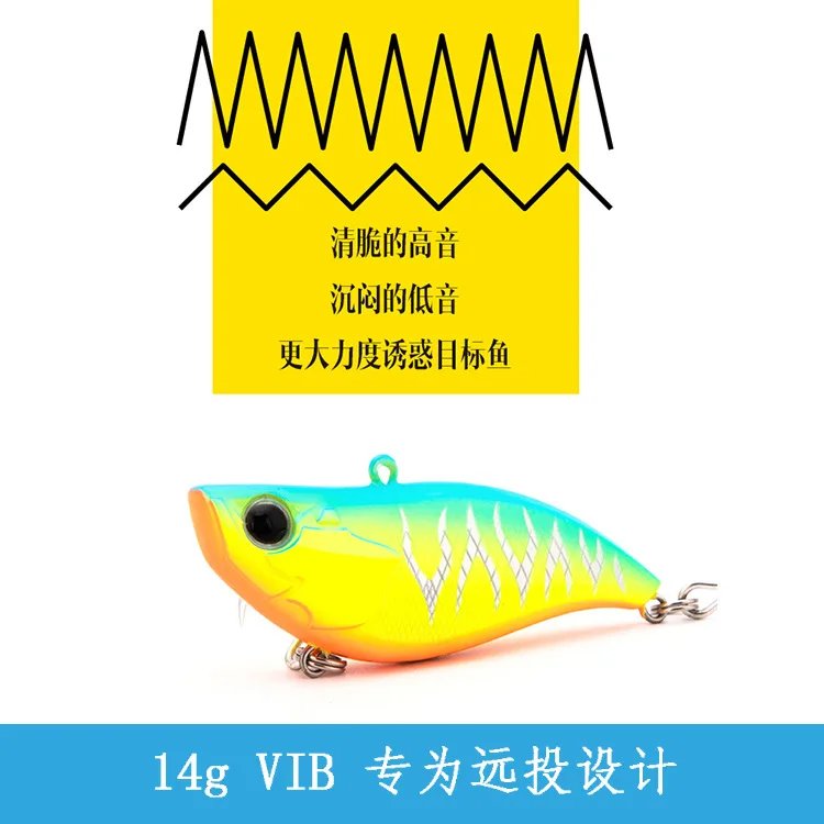 Señuelos de pesca Ratlin con vibración hundida, 55mm, 14g, tiro largo, cebo duro Artificial sin labios, agua salada, VIB, Crankbait, aparejos Wobblers - imagen 3