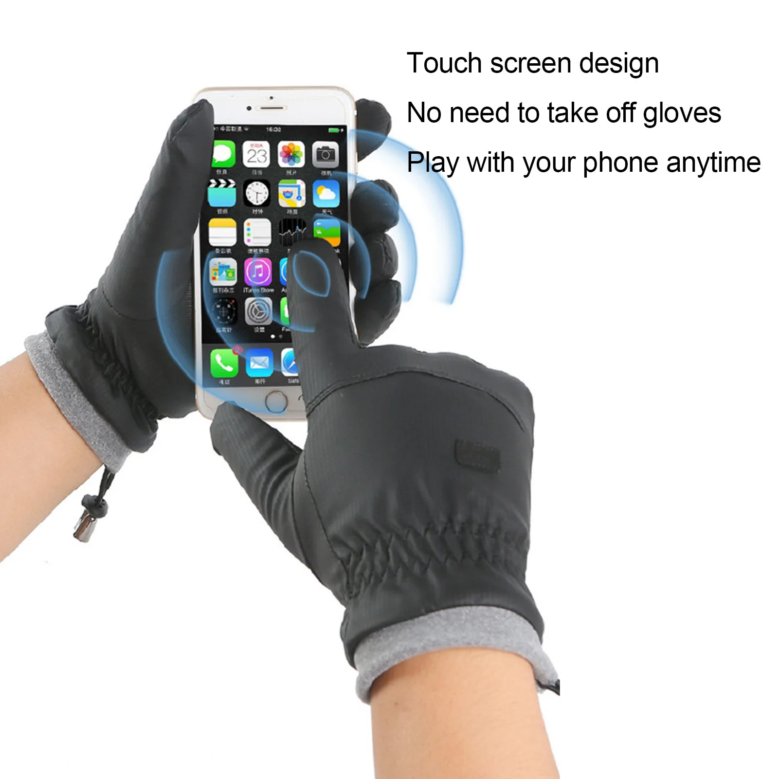 Guantes de pesca de invierno para hombre, resistentes al viento, impermeables, gruesos, para pesca, Camping, ciclismo, esquí, cómodos manoplas de terciopelo