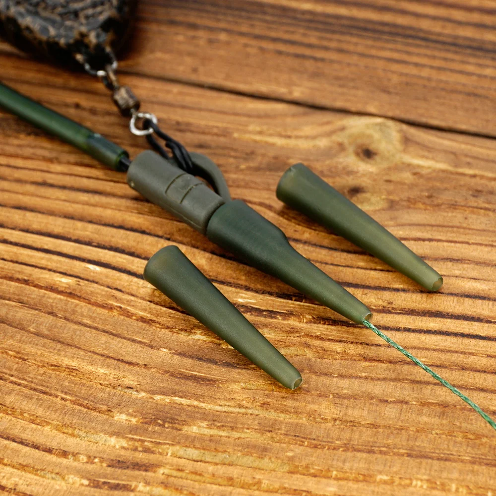 Hirisi 20 piezas Terminal de pesca de carpa aparejo cola mangas de goma cono Clips de plomo de pesca AE060-1 accesorios de pesca de carpa - imagen 2