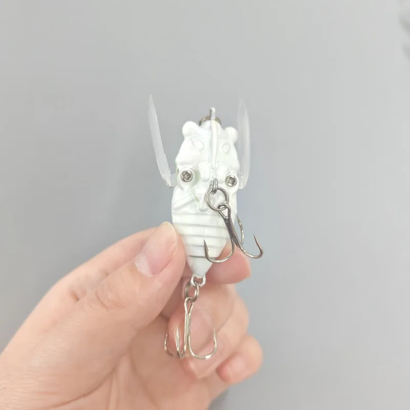 Juego de cebo Artificial de cigarra de ala blanda de nivel superficial, 5 uds., flotante, oscilante y acción realista, adecuado para agua dulce y salada - imagen 2