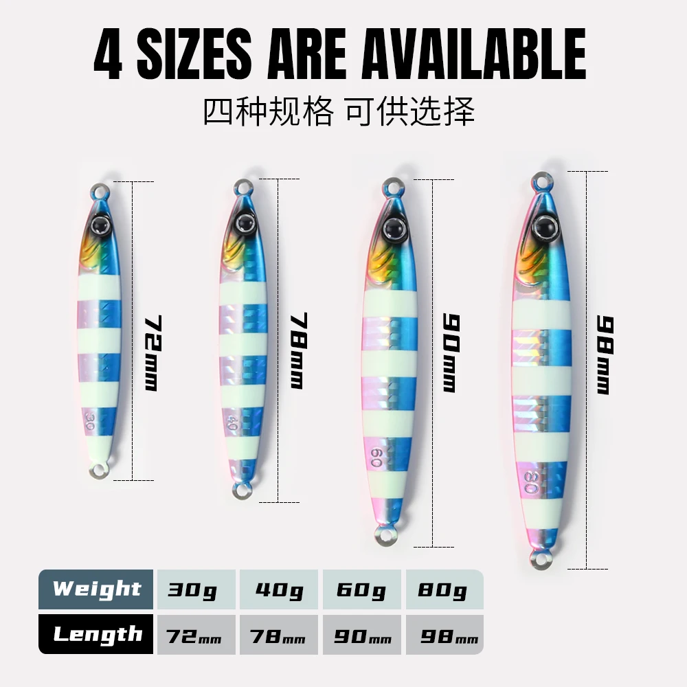 JIGGING PRO 30g 40g 60g 80g plantilla de tungsteno pesca en agua salada plantilla de Metal señuelo - imagen 4