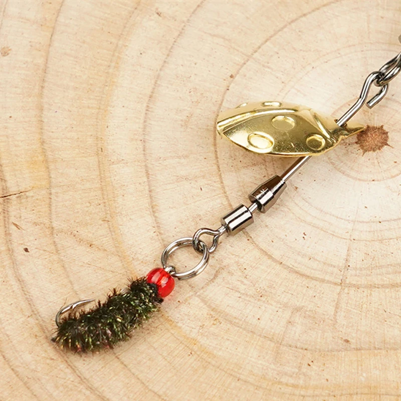 Señuelo de pesca con mosca de trucha, juego de cebos artificiales secos y húmedos con giradores, lanzador de cuchara para trucha, 5 piezas - imagen 4