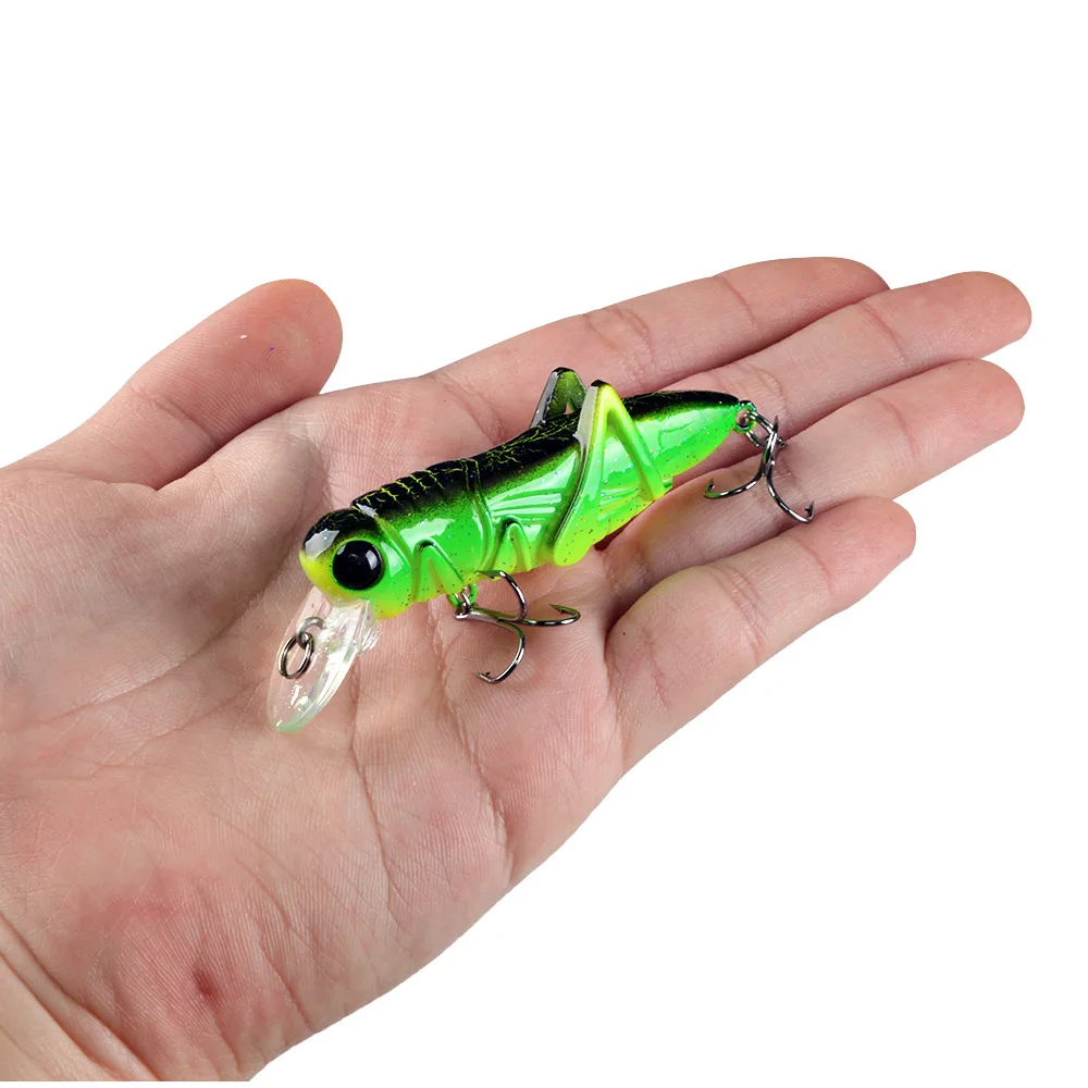 Señuelo de Pesca de pececillos de 75mm y 8g, cebo Wobbler de insectos, Crankbait para saltamontes de plástico realista, aparejos de Pesca de carpa y lubina - imagen 3
