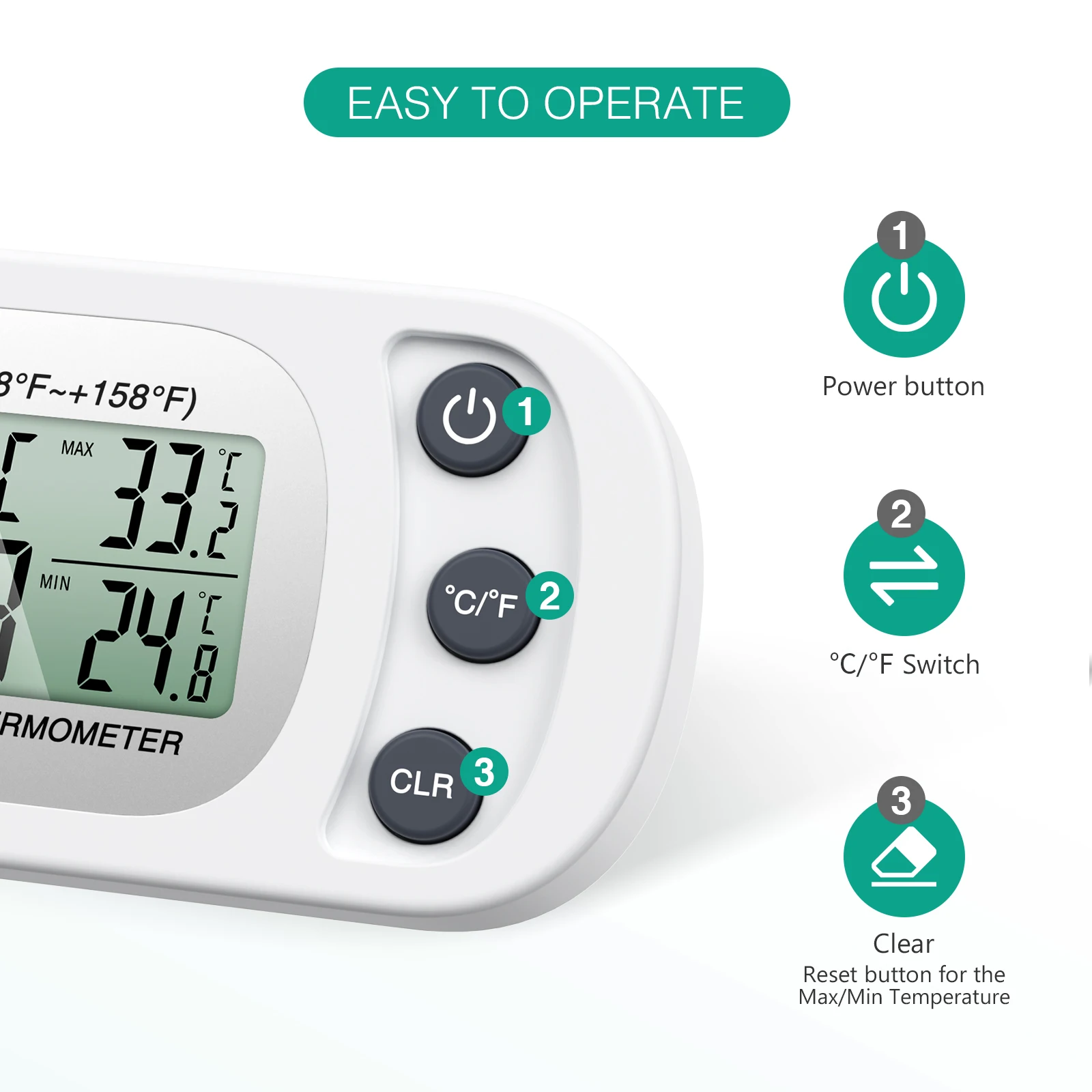 Termómetro digital interno para prenda impermeable ORIA - imagen 2